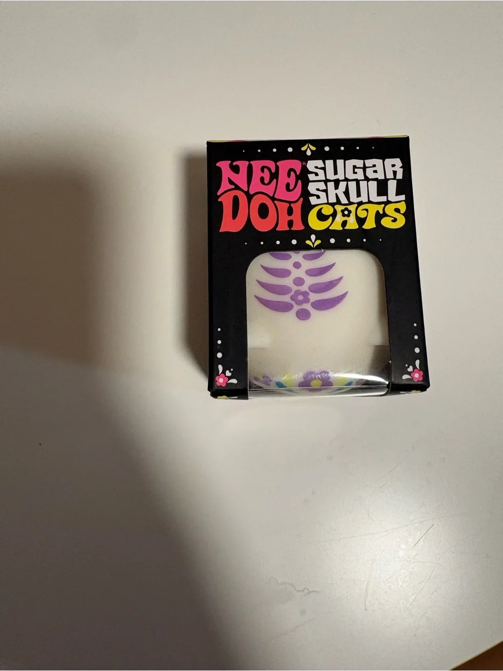 Authentic NeeSugar Skull Cat- White with Purple Accents